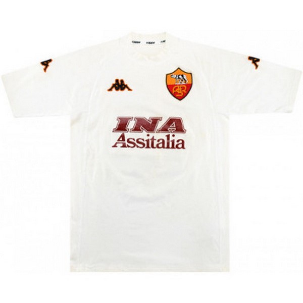 Tailandia Camiseta As Roma Segunda Equipación Retro 2000 2001 Blanco